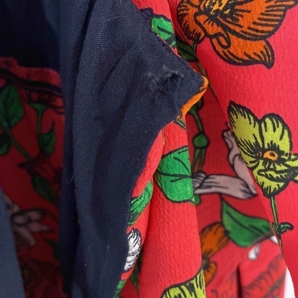 ZARA Collection jumpsuit tied around neck floral print bright colors Size S - Picture 13 of 16